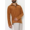 Yakası Fermuarlı Polar Erkek Sweat Tütün - 51269.1937.