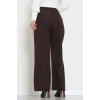 Yan Bağlama Detaylı Dabıl Kumaş Pantolon Kahve - 51611.683.