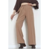 Yan Bağlama Detaylı Dabıl Kumaş Pantolon Latte - 51611.683.
