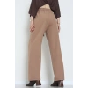 Yan Bağlama Detaylı Dabıl Kumaş Pantolon Latte - 51611.683.
