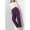 Yan Bağlama Detaylı Dabıl Kumaş Pantolon Mor - 51611.683.