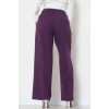 Yan Bağlama Detaylı Dabıl Kumaş Pantolon Mor - 51611.683.