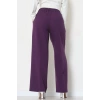 Yan Bağlama Detaylı Dabıl Kumaş Pantolon Mor - 51611.683.