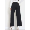 Yan Bağlama Detaylı Dabıl Kumaş Pantolon Siyah - 51611.683.