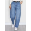 Yan Cepli Baggy Kot Pantolon Mavi - 31503.1184.