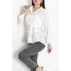 Yandan Bağlamalı Tensel Gömlek Beyaz - 8055.1437.