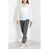 Yandan Bağlamalı Tensel Gömlek Beyaz - 8055.1437.