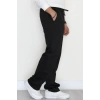 Yanları Çımalı Pike Erkek Pantolon Siyah - 42622.1837.