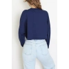 Yarasa Kol Crop Bluz Lacivert - 3104.1247.