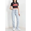 Yarım Fermuar Baskılı Crop Body Siyah - 70548.1856.