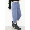 Yıkamalı Havuç Pantolon Açıkmavi - 51212.1779.