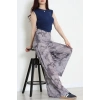 Yüksek Bel Bol Paça Pantolon Gri - 32252.1857.
