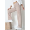 Yumoş Kumaş Beli Katlamalı Pantolon Latte - 51097.2114.