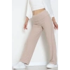 Yumoş Kumaş Beli Katlamalı Pantolon Latte - 51097.2114.