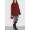 Yumuşak Dokulu Triko Kazak Bordo - 51048.1765.