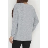 Yün Çilek Büyük Beden Bluz Gri - 51065.2114.