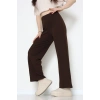 Zra Krep Lastikli Çımalı Pantolon Acıkahve - 51251.1837.