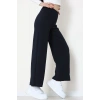 Zra Krep Lastikli Çımalı Pantolon Lacivert - 51251.1837.