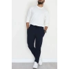 Zra Krep Likralı Erkek Günlük Pantolon Lacivert - 90114.1837.