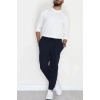 Zra Krep Likralı Paça Lastikli Erkek Günlük Pantolon Lacivert - 42591.1837.