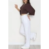 Zra Krep Palazzo Pantolon Beyaz - 30777.1865.