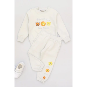 2-5 Yaş Şardonlu Yumoş Kumaş Takım Gri - 1264029.1576.