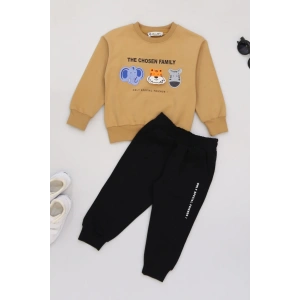 2-5 Yaş Şardonlu Yumoş Kumaş Takım Sütlükahve - 1264350.1576.