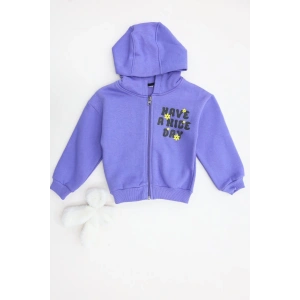 2-6 Yaş Çocuk Baskı Nakışlı Uzun Kol Sweat Mor - 623523.1576.