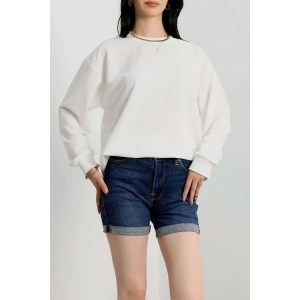 2 İp Bisiklet Yaka Sweat Ekru - 20790.1878.