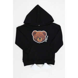 2 İp Şardonlu 3-7 Yaş Kapşonlu Sweat Siyahbeyaz - 224518.1576.