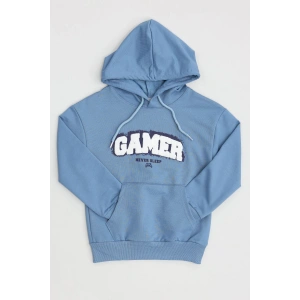 2 İp Şardonsuz Penye Çocuk Sweat 6-9 Yaş Mavi - 2264203.1576.