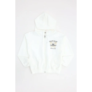 2 İplik 10-13 Yaş Kompak Fermuarlı Sweat Ekru - 7264277.1576.