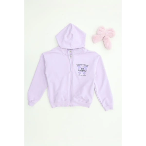 2 İplik 10 13 Yaş Kompak Fermuarlı Sweat Lila - 7264277.1576.