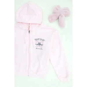 2 İplik 10-13 Yaş Kompak Fermuarlı Sweat Pembe - 7264277.1576.