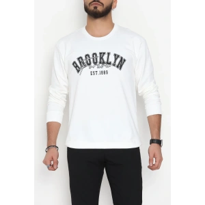 2 İplik Baskılı Erkek Sweat Beyaz - 42780.2087.