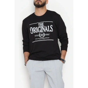 2 İplik Baskılı Erkek Sweat Siyah - 42779.2087.