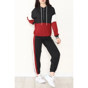 2 İplik Eşofman Takımı Siyahbordo1 - 8122.1005.