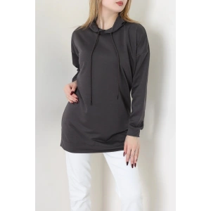 2 İplik Kapşonlu Tunik Sweat Antrasit - 42766.1878.