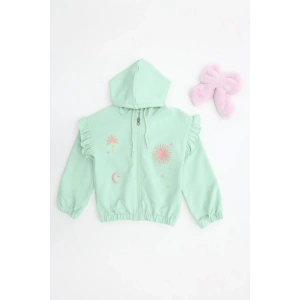 2 İplik Şardonsuz Fermuarlı Ceket 5-8 Yaş Mint - 6264276.1576.