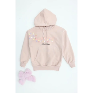 2 İplik Şardonsuz Penye Sweat Pudra - 6264272.1576.