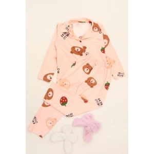 3-14 Yaş Baskılı Süet Çocuk Takım Somon - 480.1287.