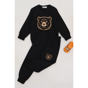 3-7 Yaş 3 İplik Şardonlu İkili Takım Siyah - 50810.1867.