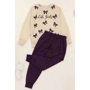 3-8 Yaş 2 İplik İkili Takım Mor - 50927.1776.