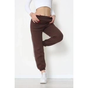 3 İplik Biyeli Eşofman Altı Acıkahve - 30103.1878.