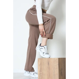 3 İplik Biyeli Palazzo Eşofman Altı Kahve1 - 30104.1878.