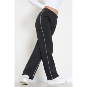 3 İplik Biyeli Palazzo Eşofman Altı Koyufüme - 30104.1878.