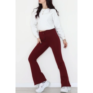 3 İplik İspanyol Paça Eşofman Altı Koyubordo - 42522.1878.