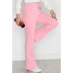 3 İplik İspanyol Paça Eşofman Altı Pembe - 42522.1878.