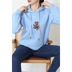 3 İplik Kapşonlu Baskılı Sweat Bebemavi - 42229.1878.