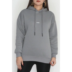 3 İplik Kapşonlu Baskılı Sweat Boyalıgri - 42223.1878.